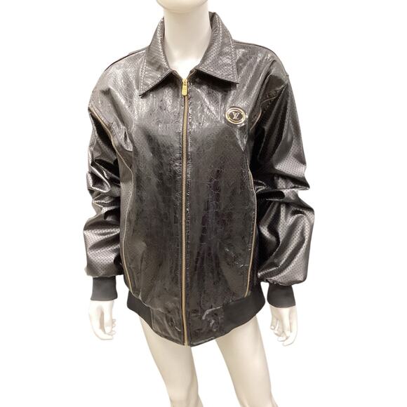 Dapper Dan VTG Authentic 90s Perforated Leather Jacket SZ L - Picture 4 of 6